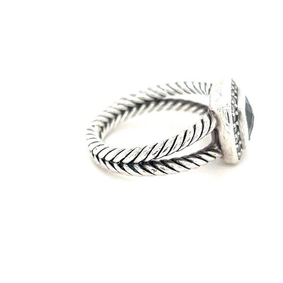 D.Y. 925 Prasiolite/Diamonds Albion Ring - Picture 7 of 12